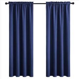 INF Rideaux occultants minimalistes modernes pour salon et chambre à coucher - Intimité et blocage de la lumière Bleu S
