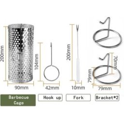 INF Cage de barbecue rotative en acier inoxydable compatible avec grils, grande taille avec conception à ouverture double et