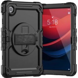 INF Étui de protection en silicone avec support compatible avec Lenovo Tab M10 HD (2e génération) 10.1" 2020 - Noir