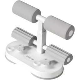 INF Sit-Up Assistant - Barre d'abdominaux à double ventouse avec hauteur réglable et repose-pieds rembourré en mousse Gris