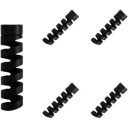 INF Lot de 5 Protecteurs Spirales Anti-Coudes pour Câbles de Données, Organisateur de Câbles en Silicone Le noir