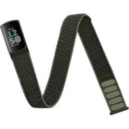 INF Bracelet de montre en nylon compatible avec Fitbit Charge5/6, bande de bras militaire verte, résistant à l'eau et