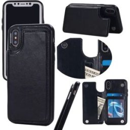 INF Étui en Cuir avec Fente pour Carte pour Samsung Galaxy S22 - Noir