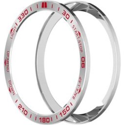INF Lunette de protection en acier inoxydable compatible avec Garmin Quatix 8 - Style course Rouge 47mm