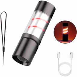 INF Mini Lampe de Poche LED : Torche Portable Rechargeable pour Camping et Urgences Rouge