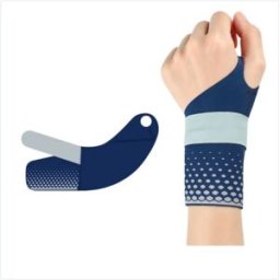 INF Attelle de Poignet Compression Légère Main Gauche - Soutien Élastique Respirant pour Badminton et Tennis Bleu