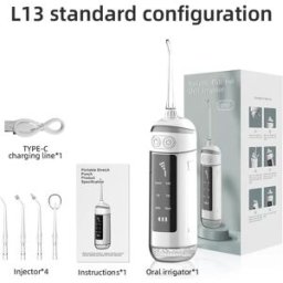 INF Hydropulseur Électrique Portable : Irrigateur Buccal Rechargeable pour Maison & Voyage Blanc