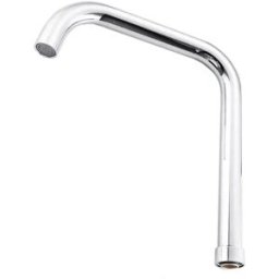 INF Bec de Robinet de Cuisine en Acier Inoxydable - Grand Tuyau en Forme de J avec Bouchon en Laiton