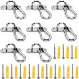 INF Ensemble de taquets de bateau en acier inoxydable 8 pièces - Crochet à œil M6 pour marine et hamac de yoga compatible