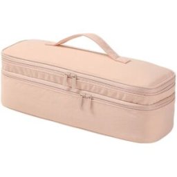 INF Trousse de voyage à double couche pour outils capillaires - Organiseur polyester à double compartiment pour sèche-cheveux Rose