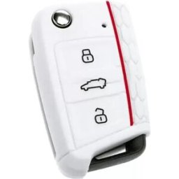 INF Coque de clé en silicone compatible avec VW Golf 7 - Design nid d'abeille Blanc