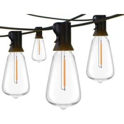 INF Guirlande Lumineuse LED 7,6 m avec 2 Ampoules de Rechange - Douille E12, IP44 Étanche, Noir - Prise EU (220V)