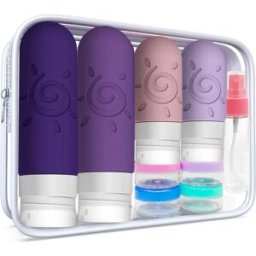 INF Ensemble de voyage étanche en silicone 17 pièces Tournesol Violet