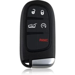 INF Coque de clé de voiture 5 boutons compatible avec Chrysler/Dodge/Grand Cherokee/Jeep - Remplacement
