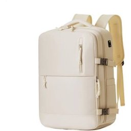 INF Sac à dos pour ordinateur 16-inch en tissu Oxford résistant à l'eau avec recharge USB, port casque, compartiment chaussures Beige