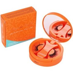 INF Kit de faux cils magnétiques 1 paire - 5 petits aimants ronds fins, fibre premium, Noir Orange
