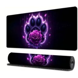INF Tapis de Souris Floral en Caoutchouc Naturel - Base Antidérapante pour Gaming et Bureau Moyen