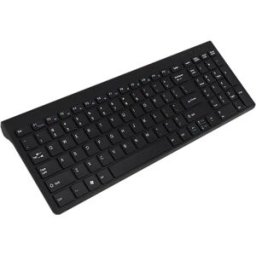 INF Clavier sans fil à piles avec interrupteurs ciseaux, frappe silencieuse, autonomie 6 mois et récepteur nano USB, prêt à Le noir