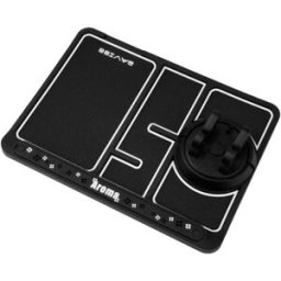 INF Tapis de tableau de bord anti-dérapant 4-en-1 avec support téléphone 360° rotatif, plaque de stationnement dissimulée, Noir blanc