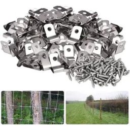 INF Clips de fil de clôture avec vis - Acier inoxydable 304 (100 clips et 100 vis)