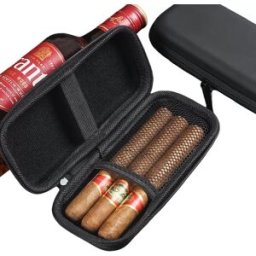 INF Étui à cigares de voyage portable - Peut contenir jusqu'à 6 cigares, matériau EVA avec poche pour accessoires