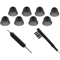 INF Dômes auditifs double couche en silicone 8 pcs - Joint confortable, Silicone+ABS, Noir L