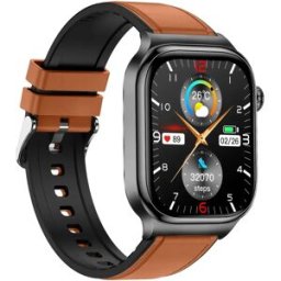 INF Smartwatch AMOLED 2,04 pouces Haute Résolution avec Suivi de la Santé Marron