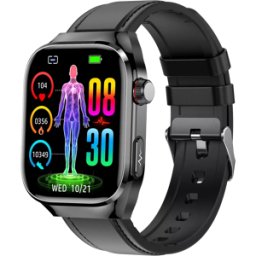 INF Montre intelligente ECG avec moniteur de tension artérielle et sommeil Le noir