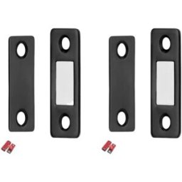 INF Serrure de porte magnétiques invisibles en acier inoxydable, paquet de 2 Le noir