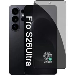 INF Protection d'écran en verre trempé avec confidentialité à 360° et déverrouillage par empreinte digitale compatible avec