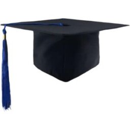 INF Toque de remise des diplômes style riveté avec gland classique et bande antidérapante, polyester multicolore Bleu