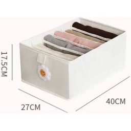 INF Panier de rangement pliable en coton et lin - Tournesol blanc, organisation de placard et tiroir L