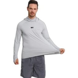 INF Veste de protection solaire pour eau et activités sous-marines - Maille ultrafine, séchage rapide, protection UV, Gris L