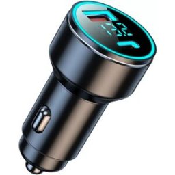 INF Chargeur voiture double USB avec USB-C PD 25W et QC3.0, affichage de tension et protection de courant intelligente, charge