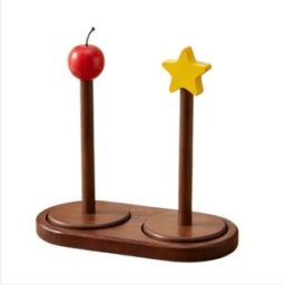 INF Support en bois créatif pour accessoires cheveux - Stand multifonction café en noyer star apple, design vertical gain de