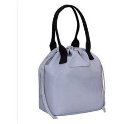 INF Sac déjeuner à cordon en polyester avec poignée large - Tote déjeuner portable, plusieurs couleurs, facile à nettoyer Gris