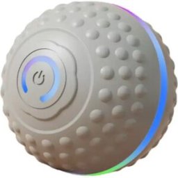 INF Balle de jeu interactive et intelligente pour animaux de compagnie - Auto-roulante et lumineuse LED pour chats et chiens Gris