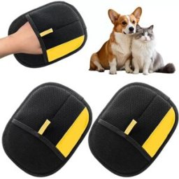 INF Lot de 2 gants de retrait de poils d'animaux - Double face, réutilisables pour nettoyer les peluches et les fourrures