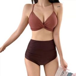 INF Ensemble Bikini Brique - Maillot de Bain Sexy Dos Nu pour Femmes Rouge XL
