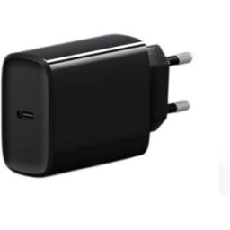 INF Chargeur USB-C PD25W EU 1 port - 25W PD3.0 PPS, Adaptateur de voyage 100-240V Le noir