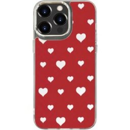 INF Coque de téléphone peinte miroir - Cœur rouge - iPhone 14 Pro