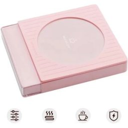 INF Chauffe-tasse intelligent avec 4 réglages de température, arrêt automatique, contrôle tactile et affichage numérique Rose