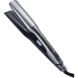 INF Fer à lisser vapeur prise EU - lisseur PTC avec réservoir d'eau, 65w, réglable 100-230℃ Gris