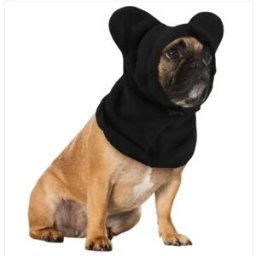 INF Bonnet d'hiver en peluche pour animaux - Cagoule chaude avec cache-oreilles pour calmer et réduire le bruit S Le noir