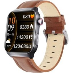 INF Smartwatch avec appel Bluetooth et suivi santé compatible with iOS et Android - écran 4.95cm Marron