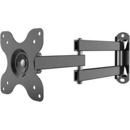 INF Support mural télescopique rotatif - Extension pivotante aluminium à trois bras, noir, compatible avec Echo Show 15