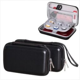 INF Mini étui de rangement électronique portable - coque rigide EVA PU, pochette étanche pour écouteurs, power banks et clés USB