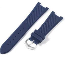 INF Bracelet de montre en silicone compatible avec Patek Philippe Nautilus 5711 5712G Bleu foncé