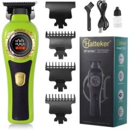 INF Tondeuse à cheveux de gravure verte - Tondeuse à cheveux professionnelle sans fil avec écran LCD