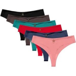 INF Ensemble de 6 strings taille basse pour femmes - Sous-vêtements sans couture multipack L